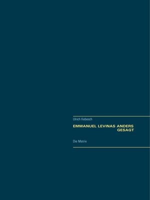 cover image of Emmanuel Lévinas  Anders gesagt